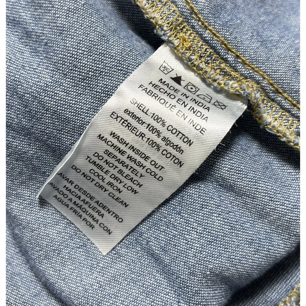 $125 NWT Michael Kors Sz M Pants Chambray Med Blue Wide Leg Pull On Rope Tie New